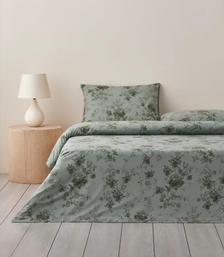 Постельного белья комп Rosy Glow Pamuk Tek Kişilik Nevresim Takımı 160x220 cm Yeşil